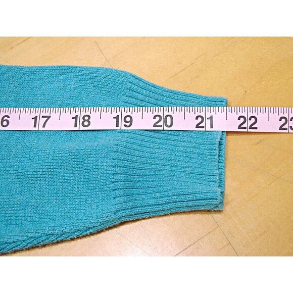 Vintage Womens Woolrich Atlantic Cotton Turquoise Snowflake V Neck Sweater Sz M - Picture 9 of 11